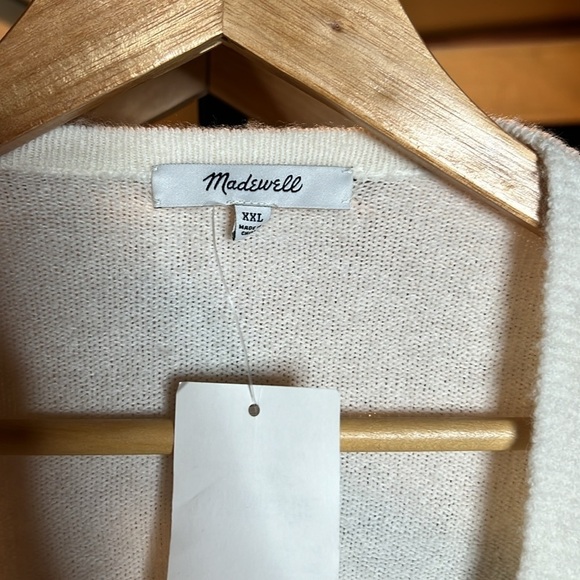 Madewell Harbor Cardigan Alpaca Wool Blend Sweater Antique Cream Size XXL NWT - Picture 6 of 9